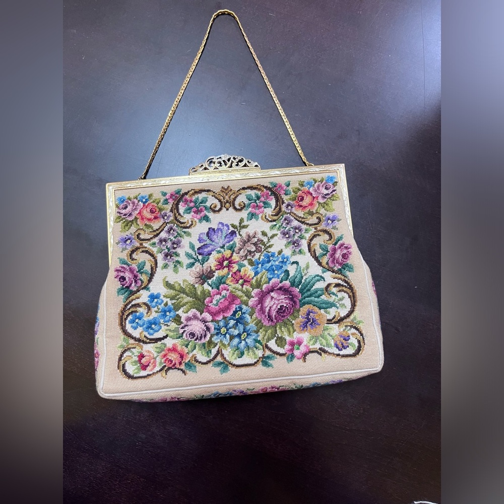Vintage Austrian Petit Point Berta Evening Bag EUC